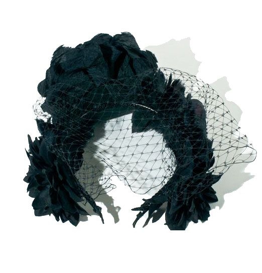 diadema flores negra